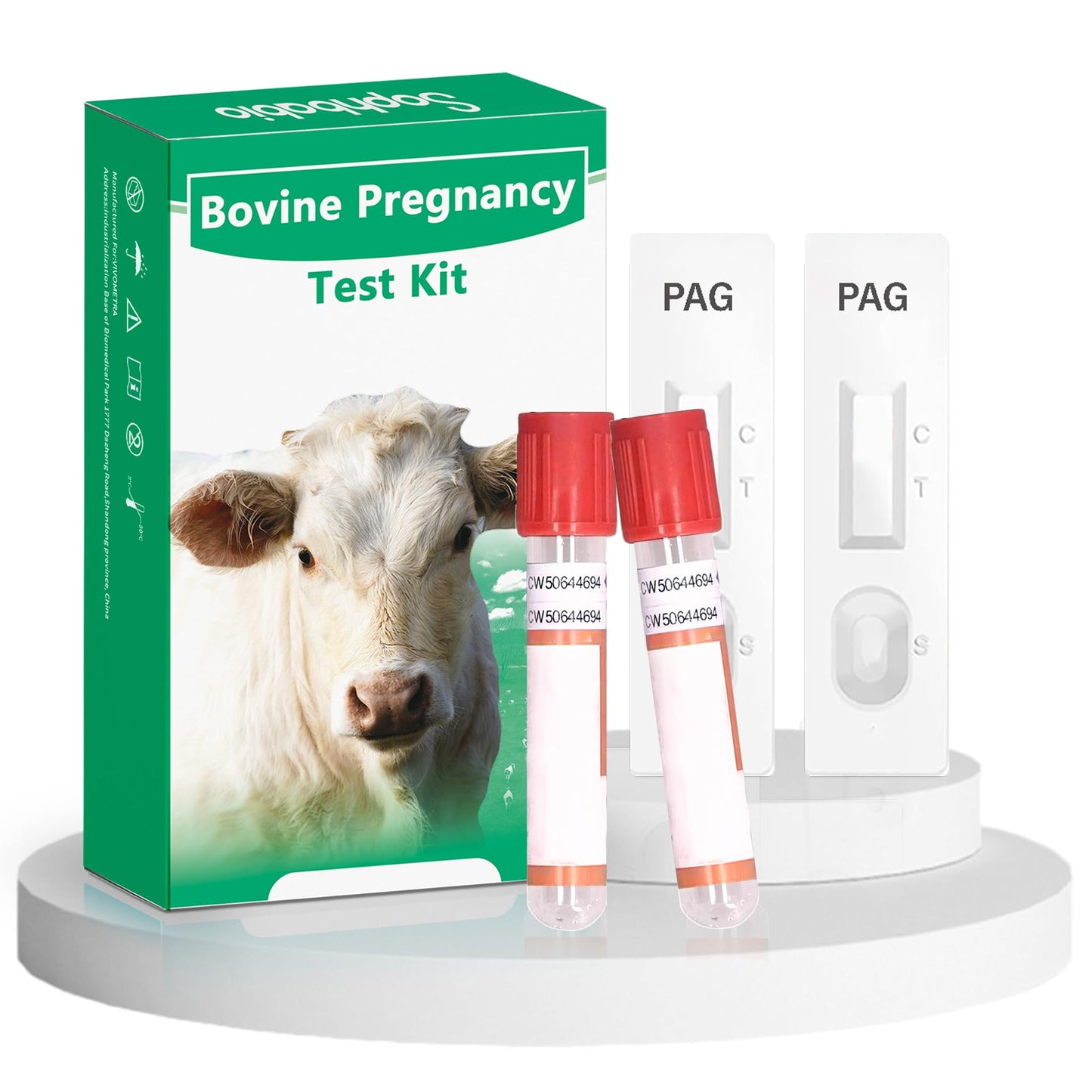 Bovine Pregnancy Test Kit - 2 Tests, Rapid 5-20 Minute Results for Dairy & Beef Cows