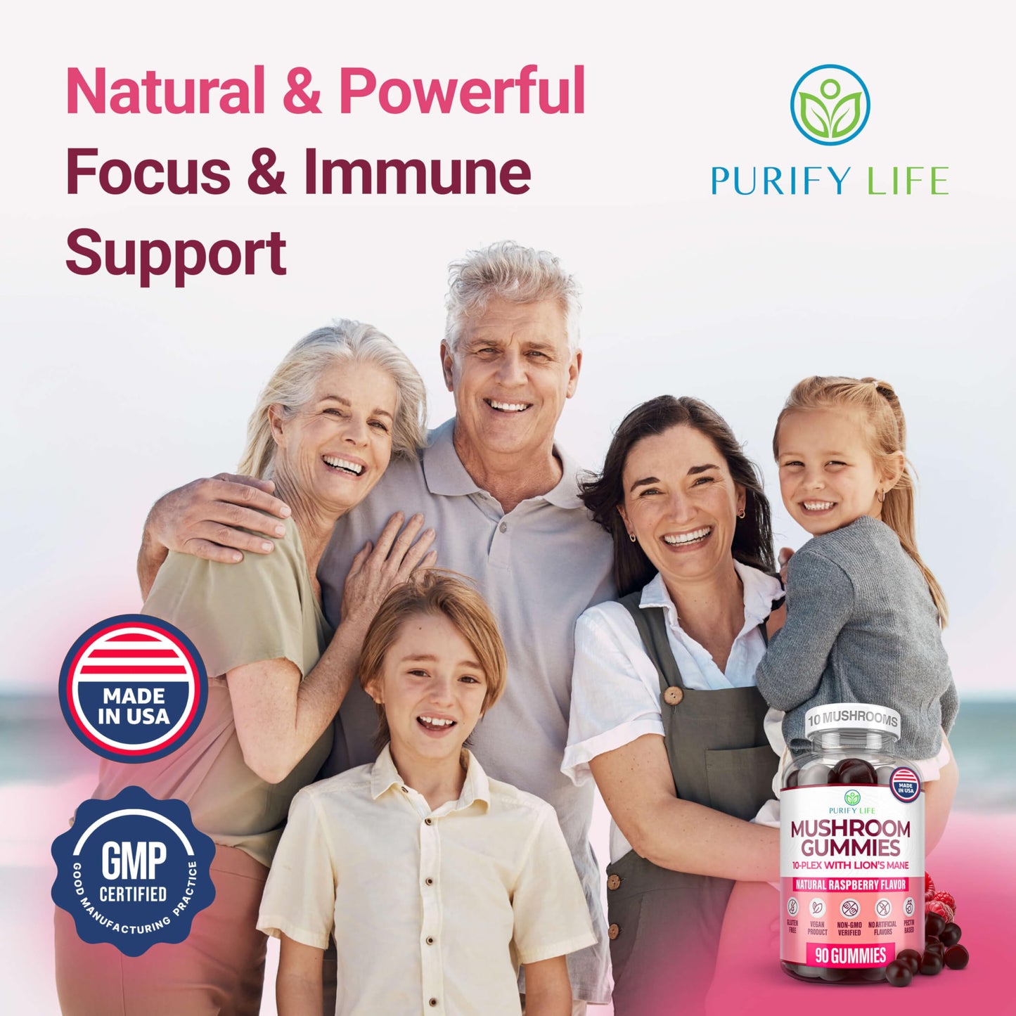 World's First 10-Mushroom Gummies - 90 Chews, 2500mg/Serving | Brain & Immune Support