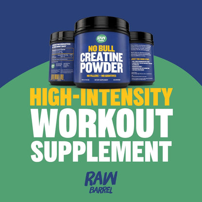 Raw Barrel No Bull Creatine Powder 500g | Monohydrate Creatine for Fast Recovery, Strength & Muscle