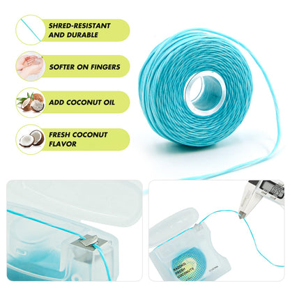RAZOKO Coconut Oil Infused Woven Dental Floss – Vegan, Cruelty-Free, Coconut Scent, 33 Yds (2-Month Supply)