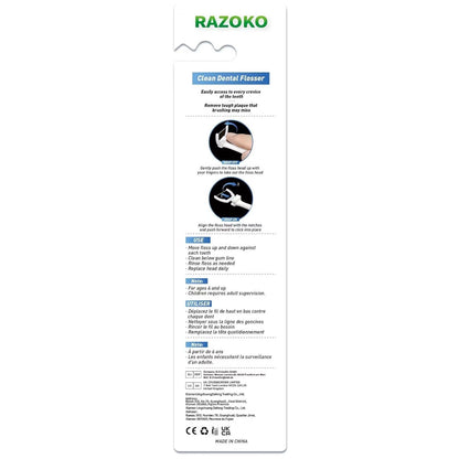 RAZOKO Ultimate Flosser Kit – 1 Handle & 120 Extra Strength Refills