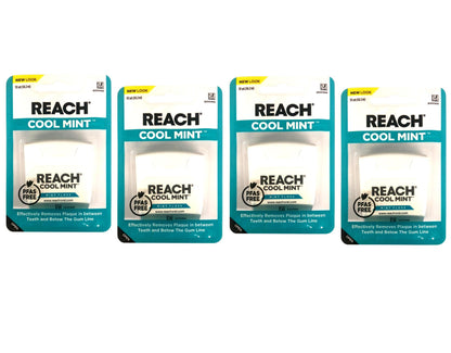 REACH Dental Floss Cool Mint 55 yds – Pack of 4