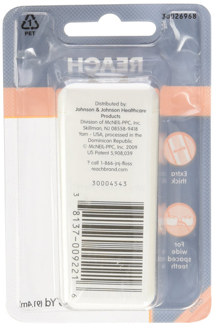 Reach Dentotape Waxed Dental Floss with Extra-Wide Cleaning Surface for Wide-Spaced Teeth
