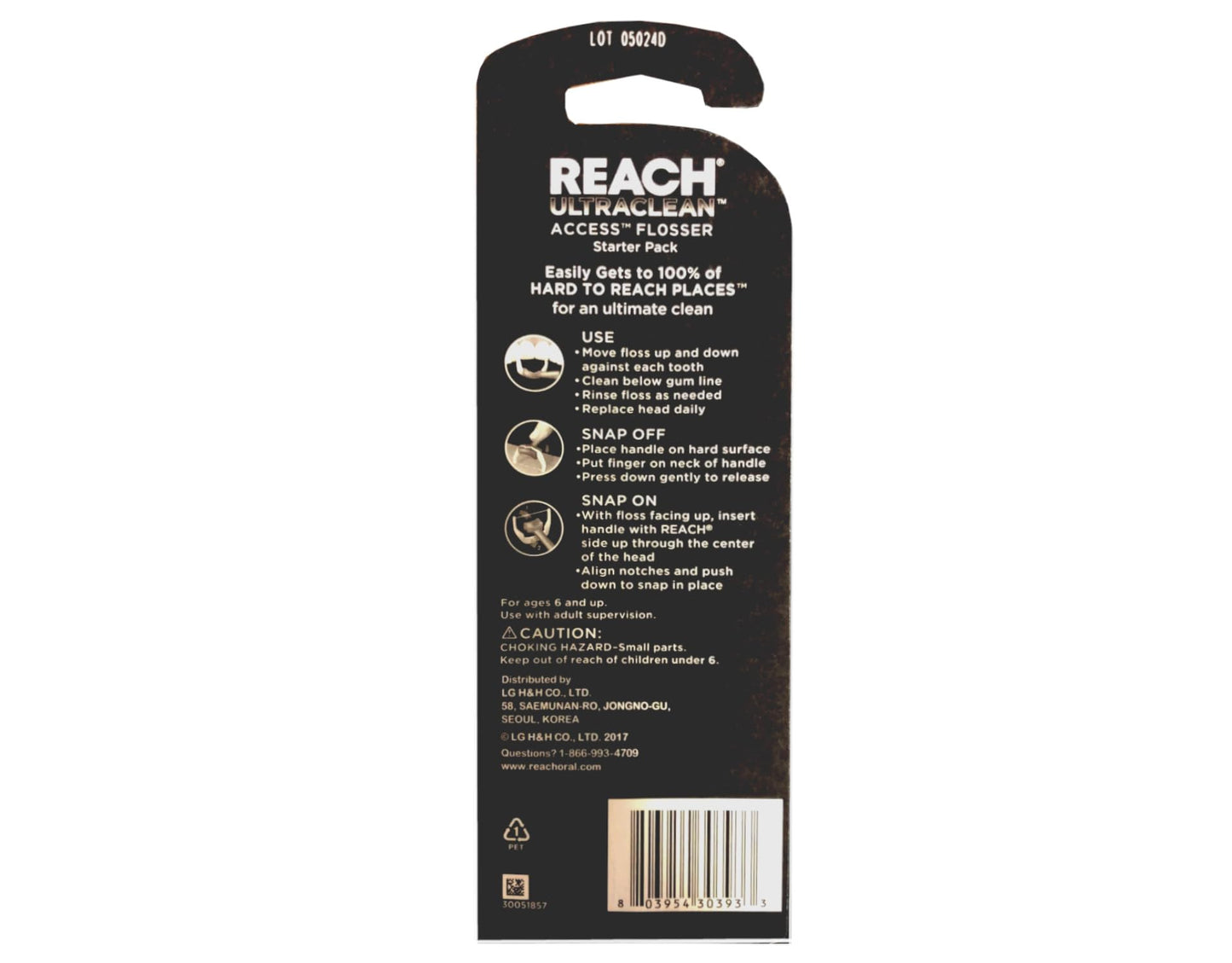 REACH Ultraclean Access Snap-On Flosser & Flosser Refill Head – Mint Flavor, 28 ea Pack (1 ea)