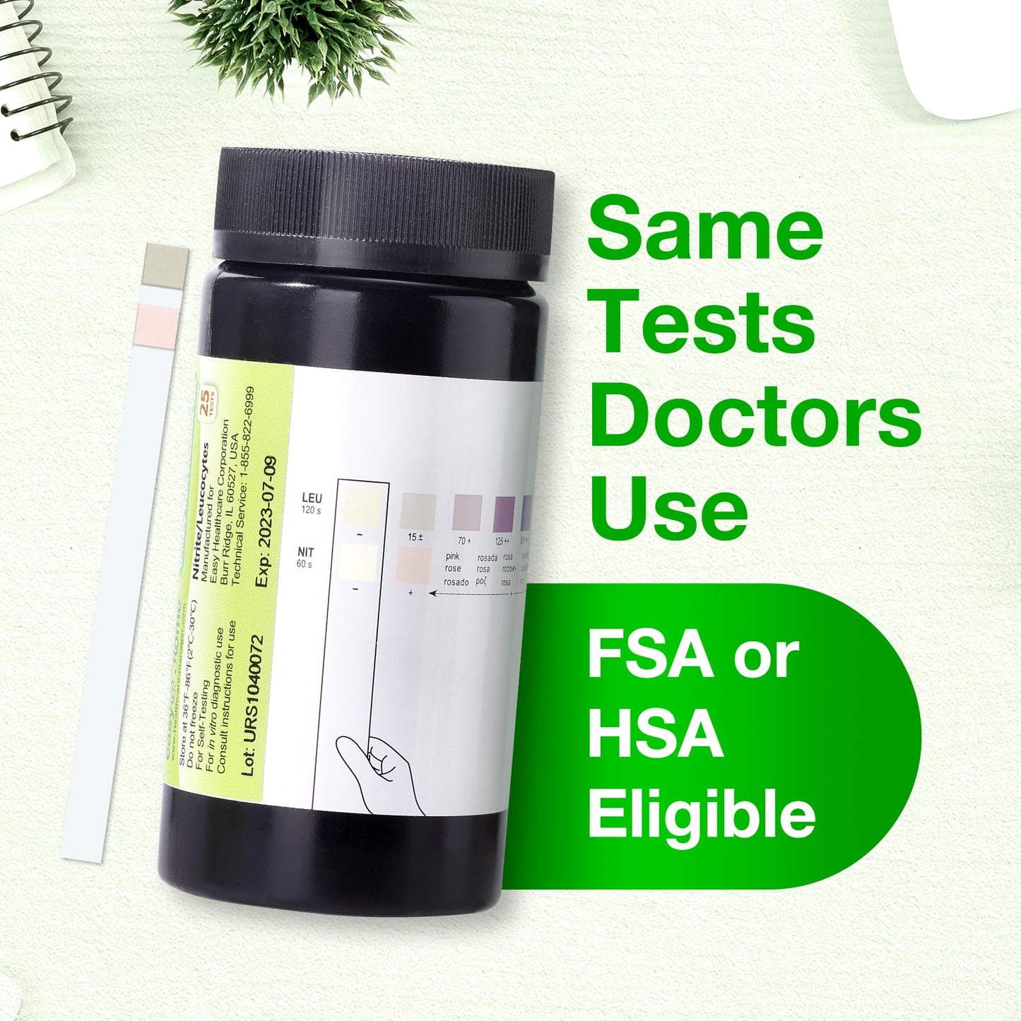 Easy@Home 50ct UTI Test Strips – At-Home Urinalysis for Women | Highly Accurate UTI Testing
