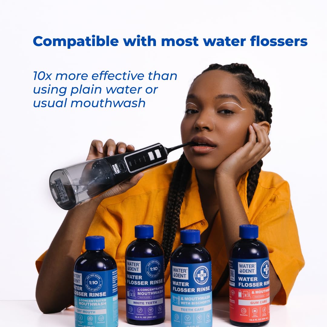 Concentrated Water Flosser Rinse & Mouthwash – Teeth Whitening, Fruit Flavor, 16.9 oz, 1 Pack, Made in USA