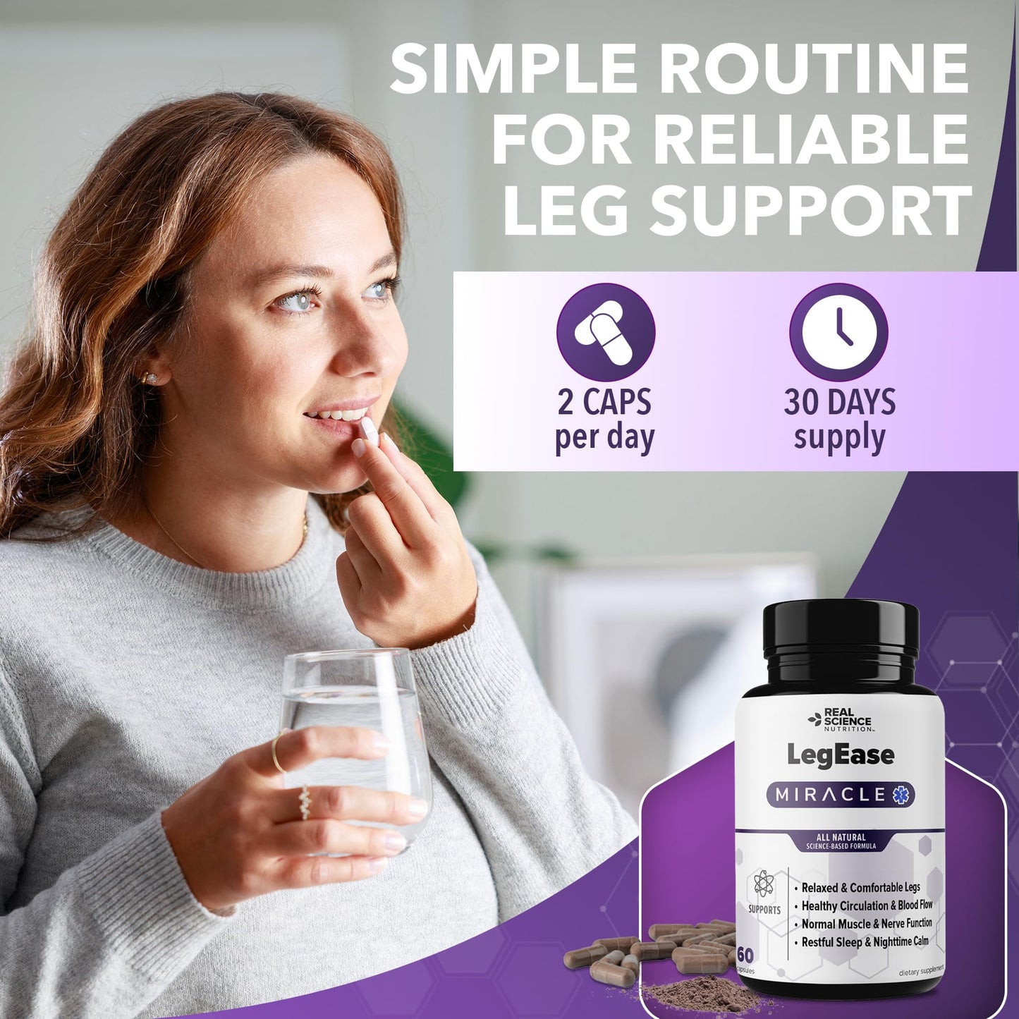 Real Science LegEase Miracle – All Natural Restless Legs Relief & Leg Cramps