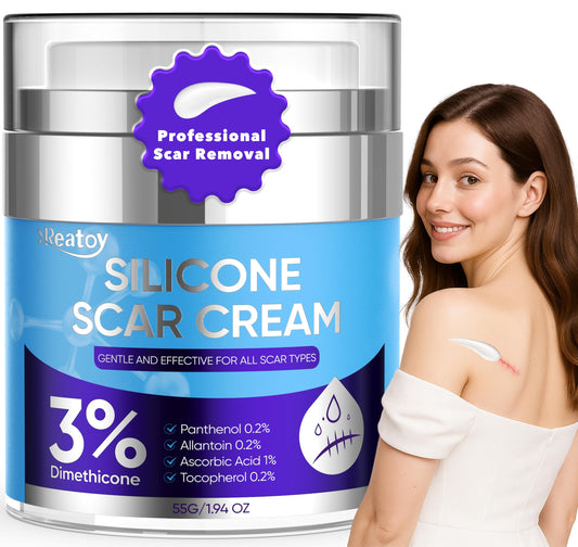 Reatoy Silicone Scar Cream 3% Dimethicone – 55ml for Surgical, C-Section, Acne Scars