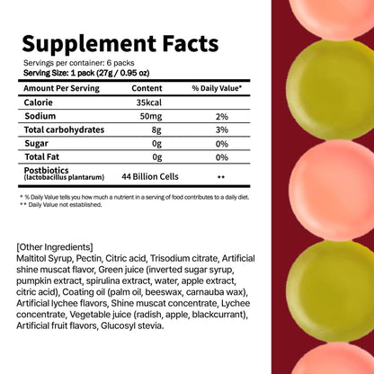 Reboot Probiotic Jelly – 44B CFU Gummies | Vegan, Sugar-Free, Shelf-Stable | Lychee & Muscat