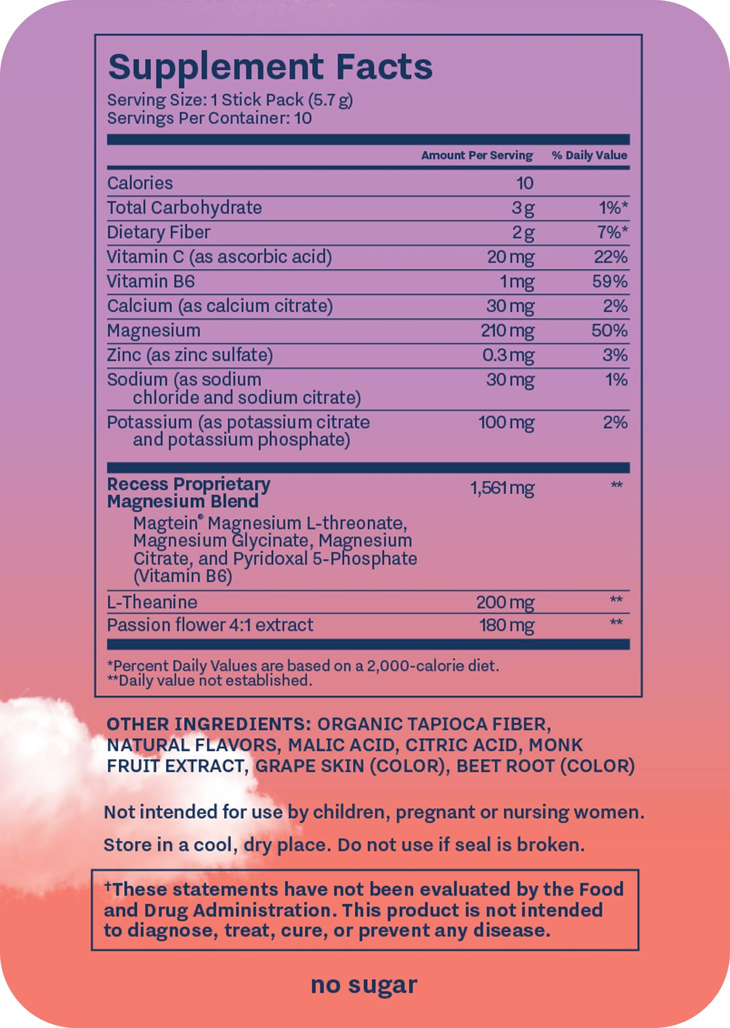 Recess Mood Powder – Calming Magnesium L-Threonate + L-Theanine (Gradient Berry, Pack of 10)