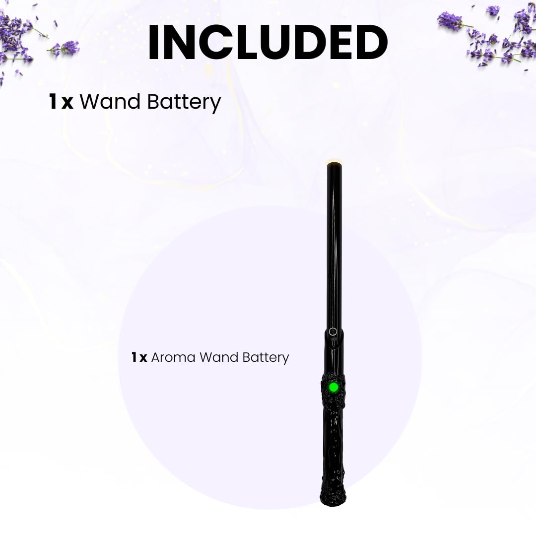 Rechargeable Aromatherapy Wand Diffuser – 12-Inch Slim USB Battery, Black