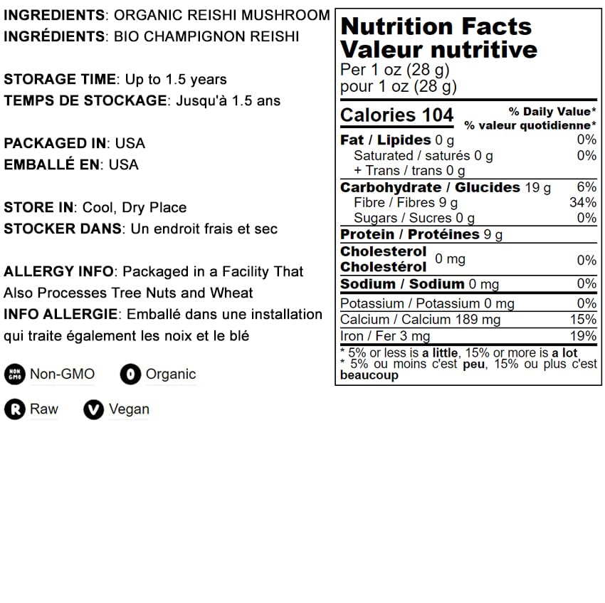 Food to Live Organic Red Reishi Mushroom Powder - 1.5 lb | Immunity & Wellness