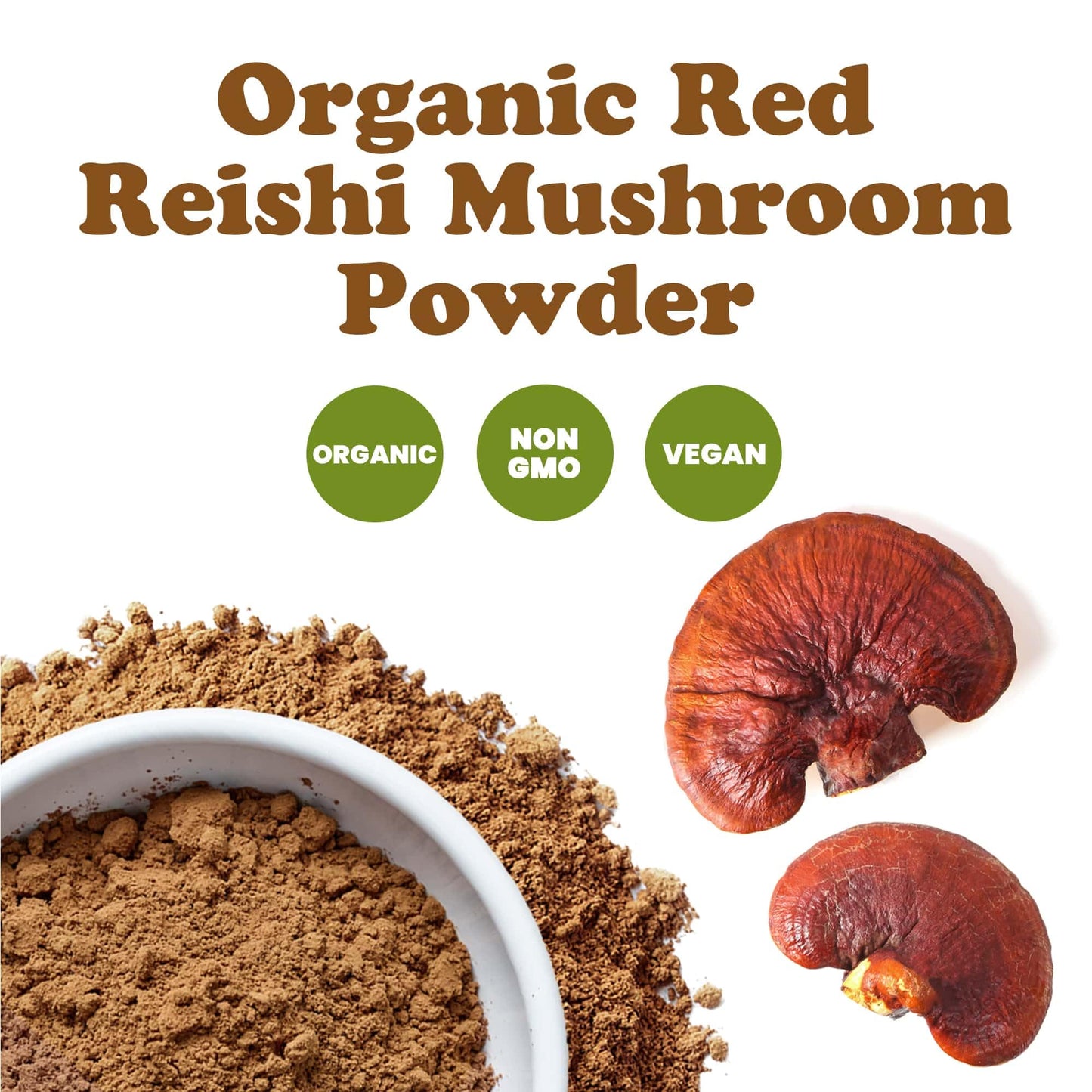 Food to Live Organic Red Reishi Mushroom Powder - 1.5 lb | Immunity & Wellness