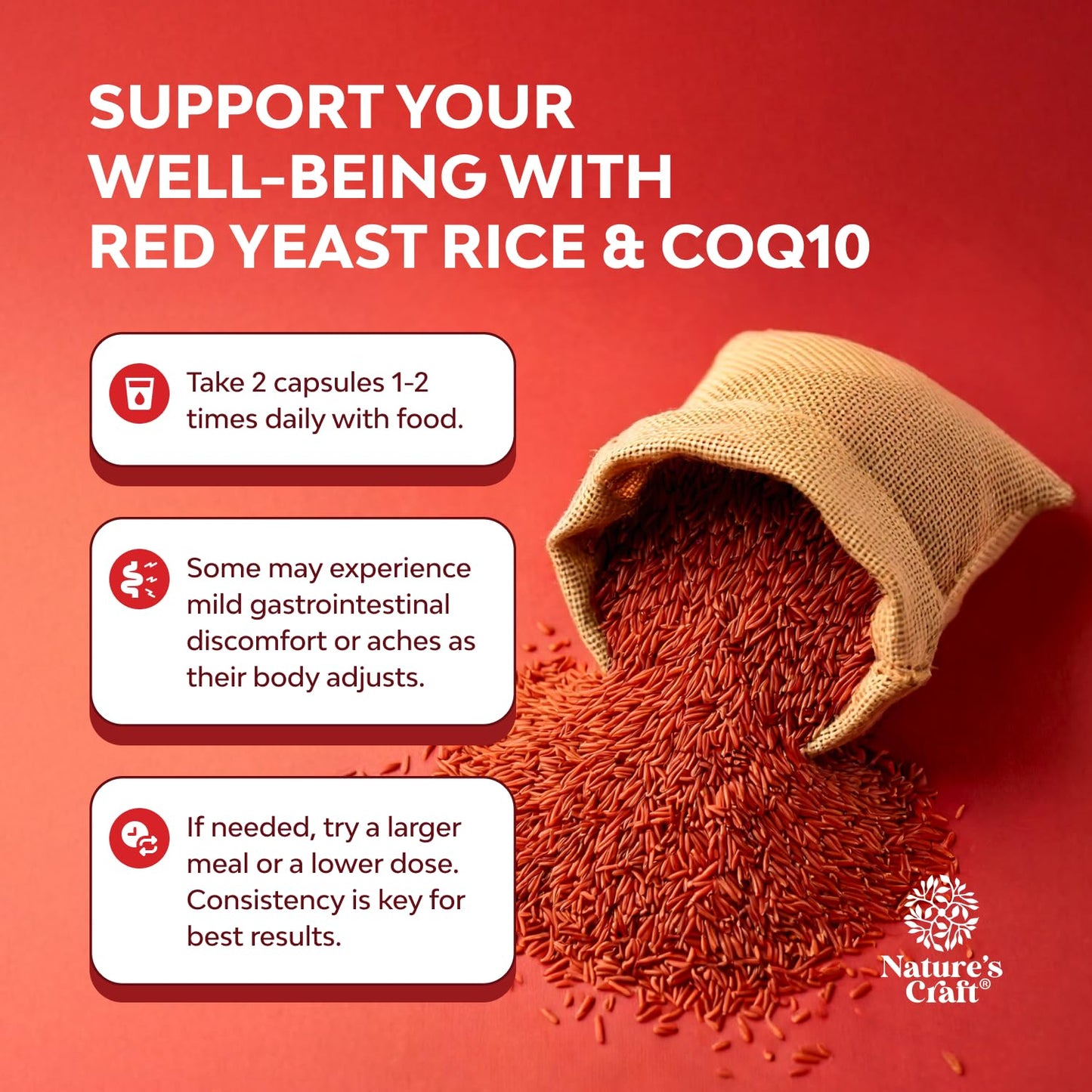 Red Yeast Rice with CoQ10 Supplement - Advanced Heart Health & Cholesterol Support for Men & Women - Extra Strength 1200 mg + CoQ10, 240 Count