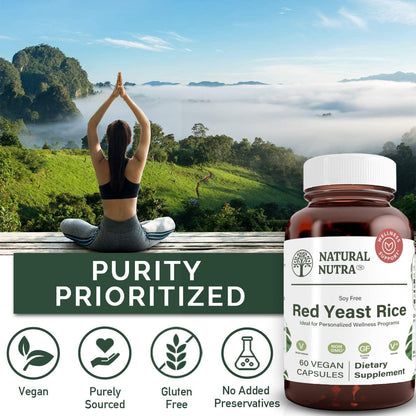 Natural Nutra Red Yeast Rice Extract 600 mg, 120 Capsules (2-Pack) – Gluten Free