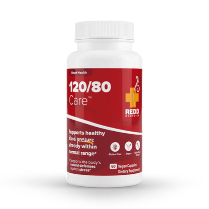 Redd Remedies 120/80 Care – Heart Health & Natural Blood Pressure Support, 60 Vegan Capsules