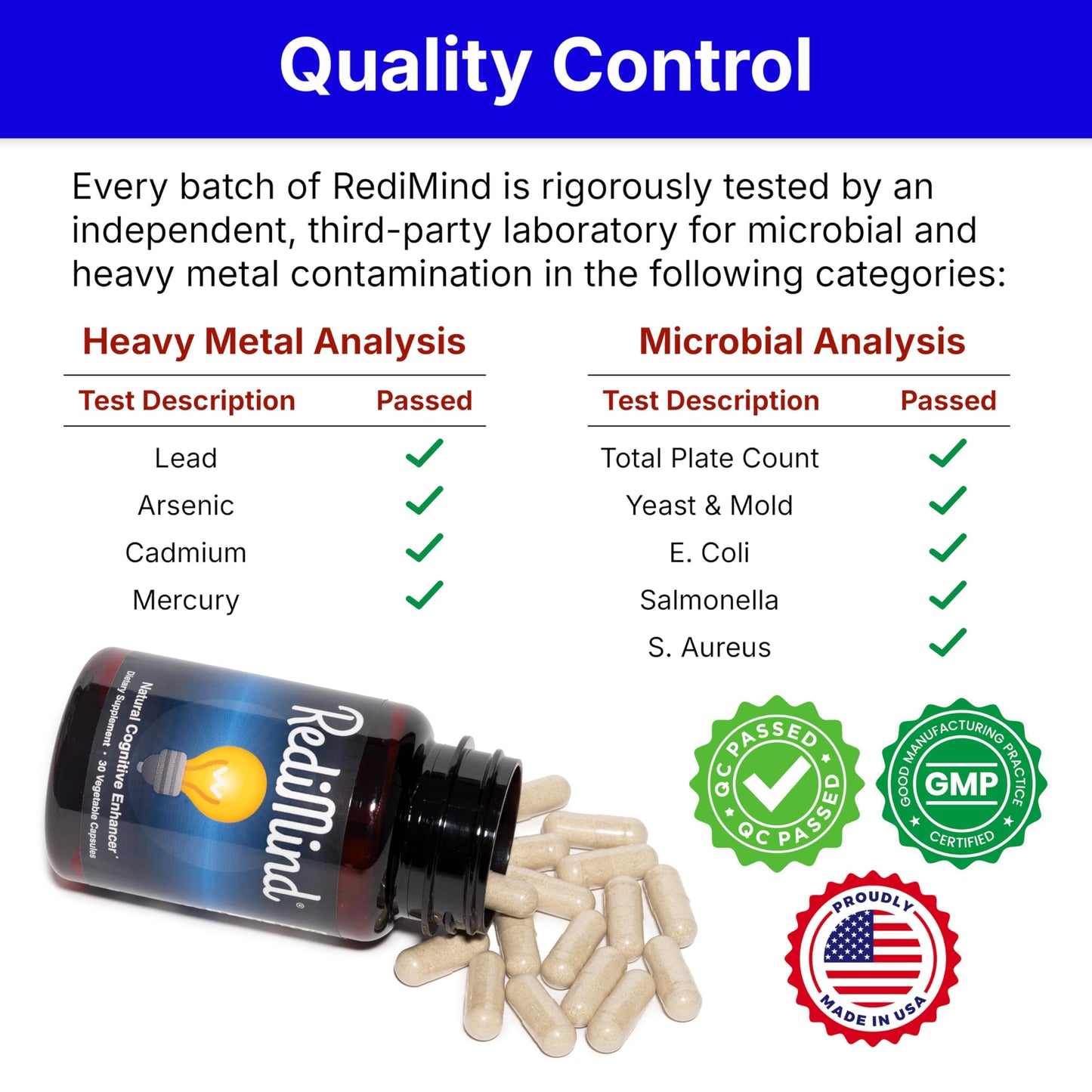 RediMind - Natural Cognitive Enhancement Capsule | Non-GMO, Vegan, Gluten-Free