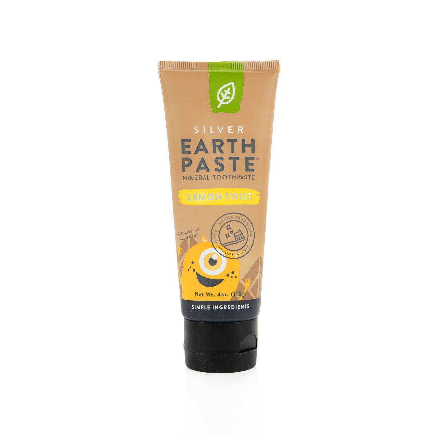 Redmond Earthpaste with Silver - Natural Non-Fluoride Toothpaste, 4 oz Lemon Twist
