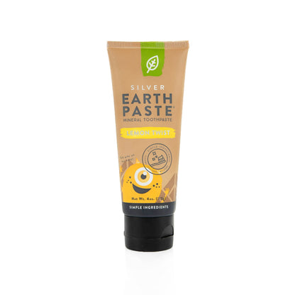 Redmond Earthpaste with Silver - Natural Non-Fluoride Toothpaste, 4 oz Lemon Twist
