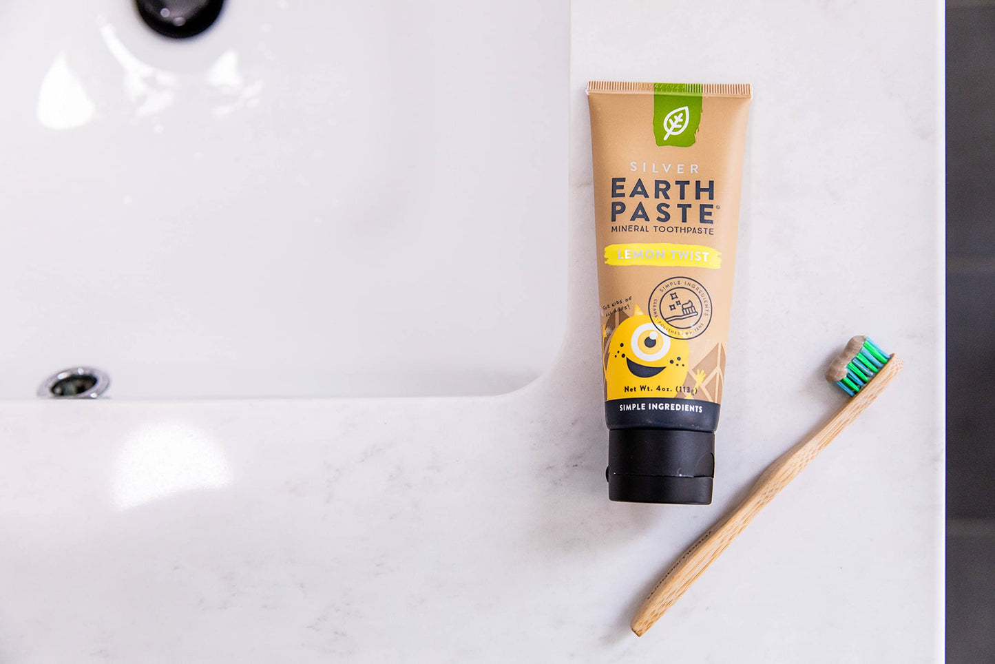 Redmond Earthpaste with Silver - Natural Non-Fluoride Toothpaste, 4 oz Lemon Twist