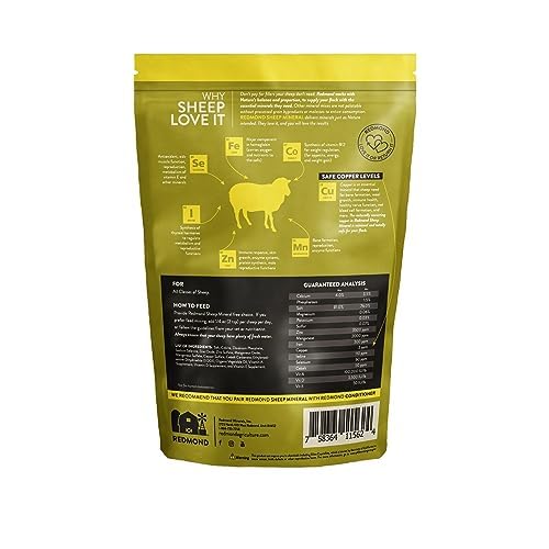 Redmond All Natural Sheep Mineral Supplement - Essential Trace Minerals for Health & Growth - 5 lbs