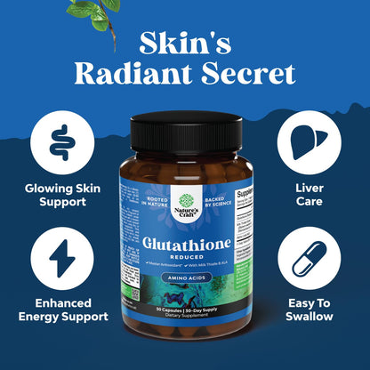 Reduced Glutathione 500 mg with Milk Thistle & ALA – 30 Count