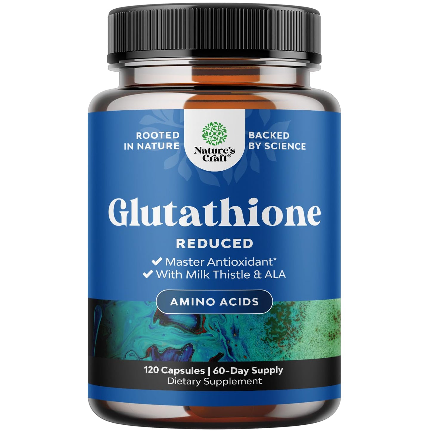 Reduced Glutathione 1000mg with Milk Thistle - 120 Capsules | Skin, Liver & Immune Support
