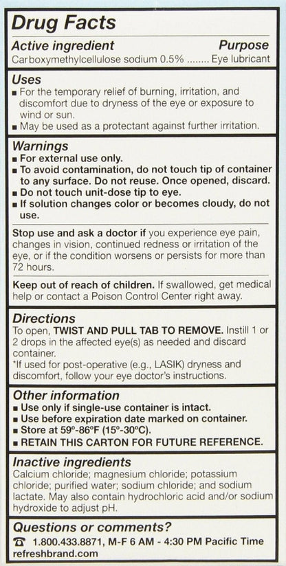 Refresh Plus Lubricant Eye Drops – 2-Pack, 100-Count Single-Use Vials