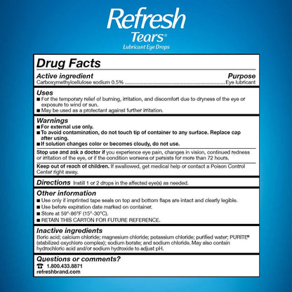 Refresh Tears Lubricant Eye Drops – 4x15 ml + 1x5 ml | Gentle Eye Moisture & Comfort