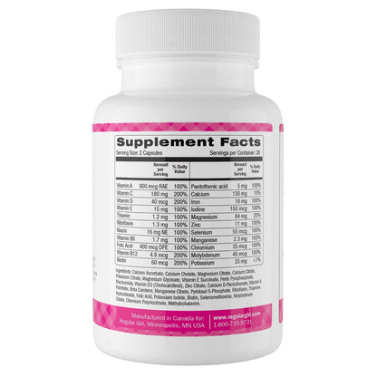 Regular Girl Women's Multivitamin | 60 Capsules | 21 Essential Vitamins