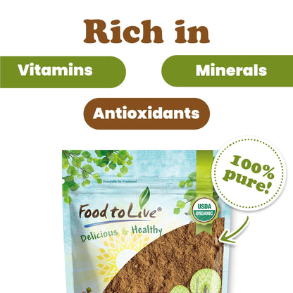 Food to Live Organic Red Reishi Mushroom Powder - 1.5 lb | Immunity & Wellness