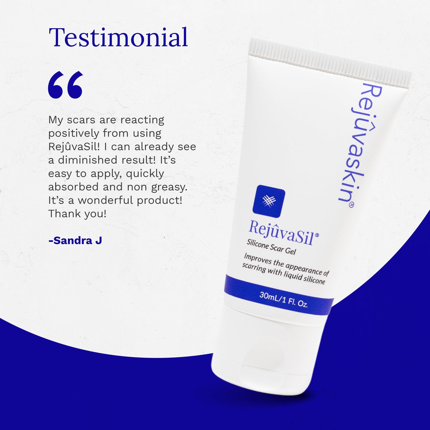 Rejuvaskin RejuvaSil Silicone Scar Gel – 15ml for Surgical Scars, Burns & Acne Scars
