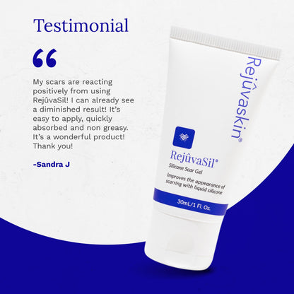 Rejuvaskin RejuvaSil Silicone Scar Gel – Scar Treatment for Surgical Scars, Burns & Acne (30ml)