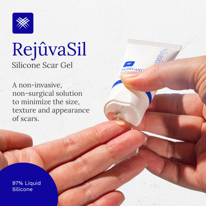 Rejuvaskin RejuvaSil Silicone Scar Gel – Scar Treatment for Surgical Scars, Burns & Acne (30ml)