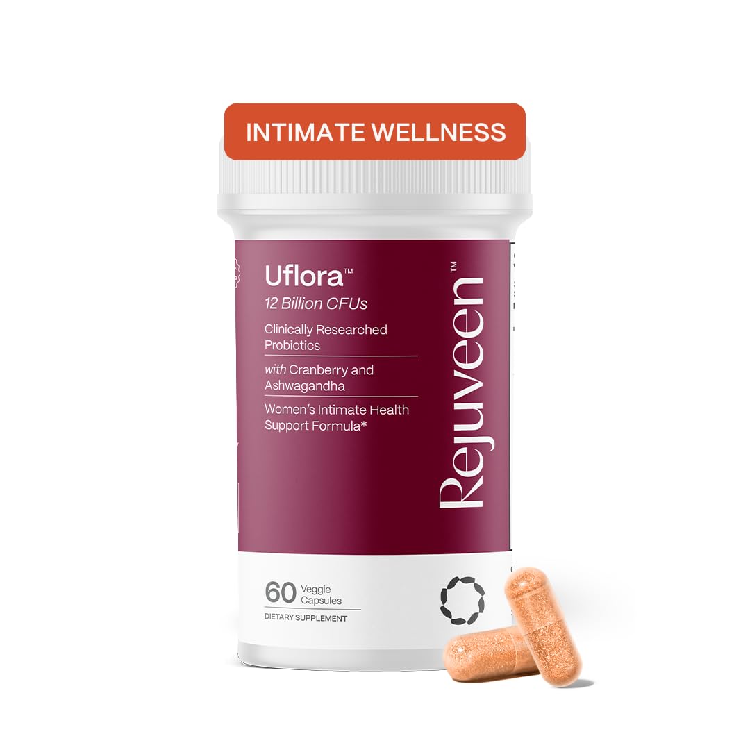 Rejuveen Uflora Vaginal Probiotics | Vaginal Health, Moisture & Yeast Balance | 60 Count