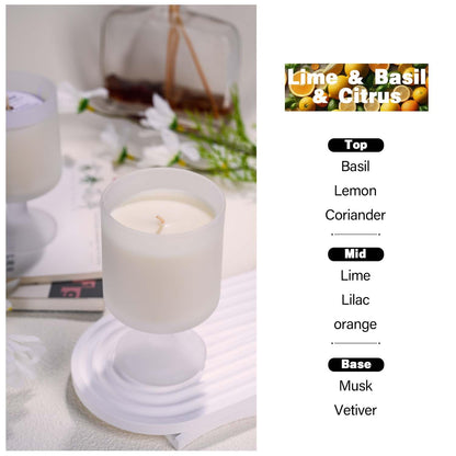 REKMO AMOY LANGYE Luxury Lemon & Basil Soy Candle – 6 oz, Non-Toxic, Long-Lasting Burn