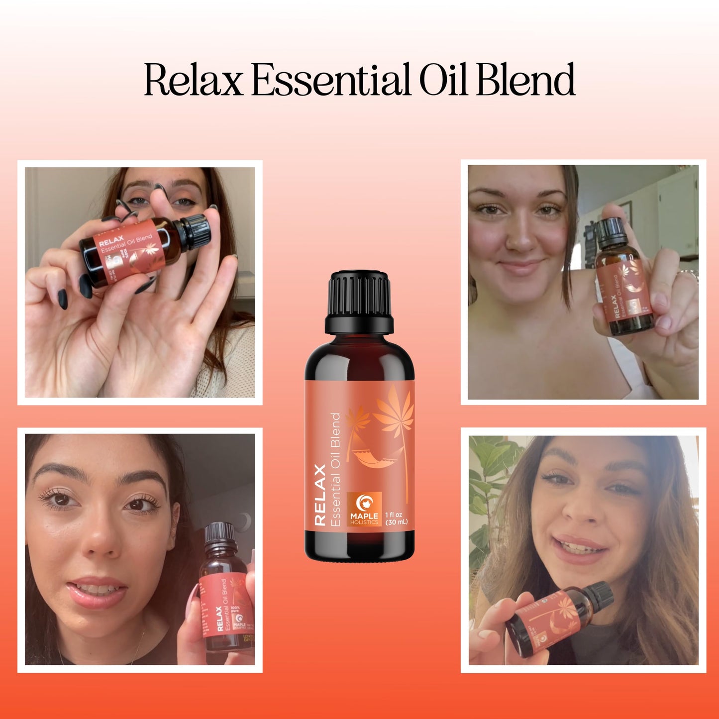 Relaxing Essential Oil Blend for Diffuser – Lavender, Geranium, Roman Chamomile & Ylang Ylang | Stress Relief Diffuser Oils