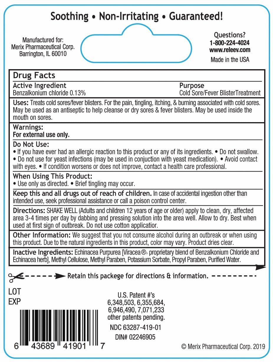 Releev 1 Day Cold Sore Treatment 6ml – Targeted Relief, Viracea Formula