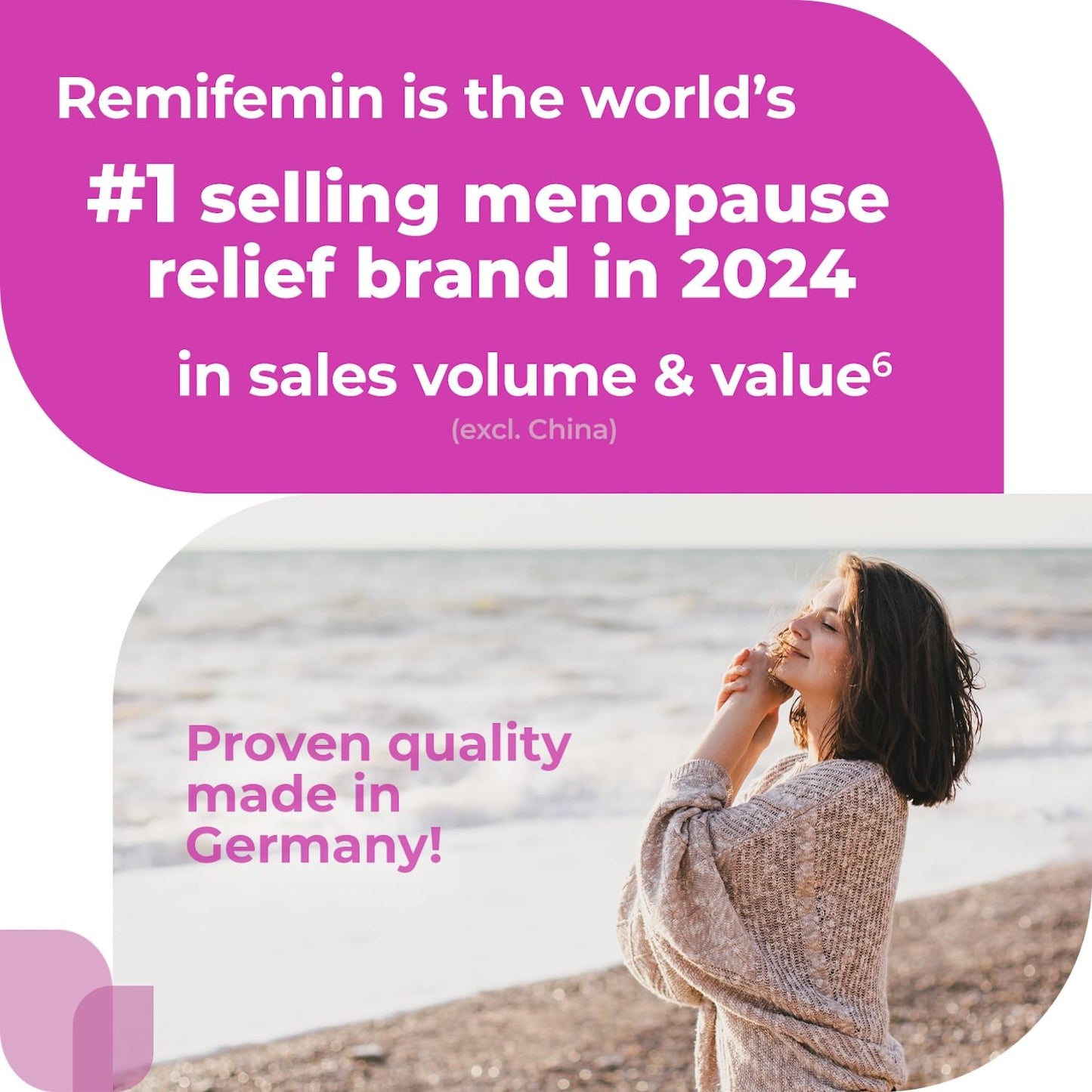 Remifemin Menopause Symptoms Relief – Clinically Proven Black Cohosh, Hormone-Free, Made in Germany, 60 Tablets