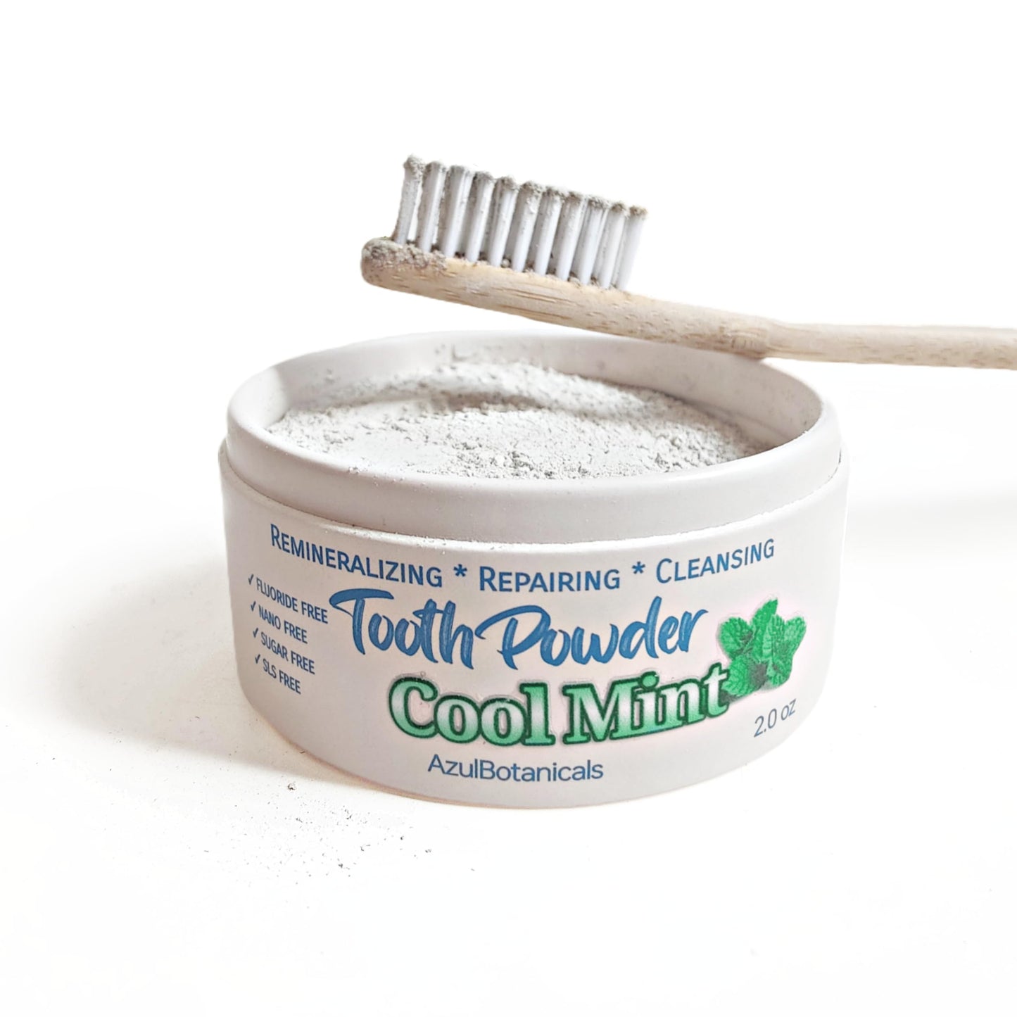Remineralizing Tooth Powder - Cool Mint (Fluoride Free, SLS Free, Nano Free)