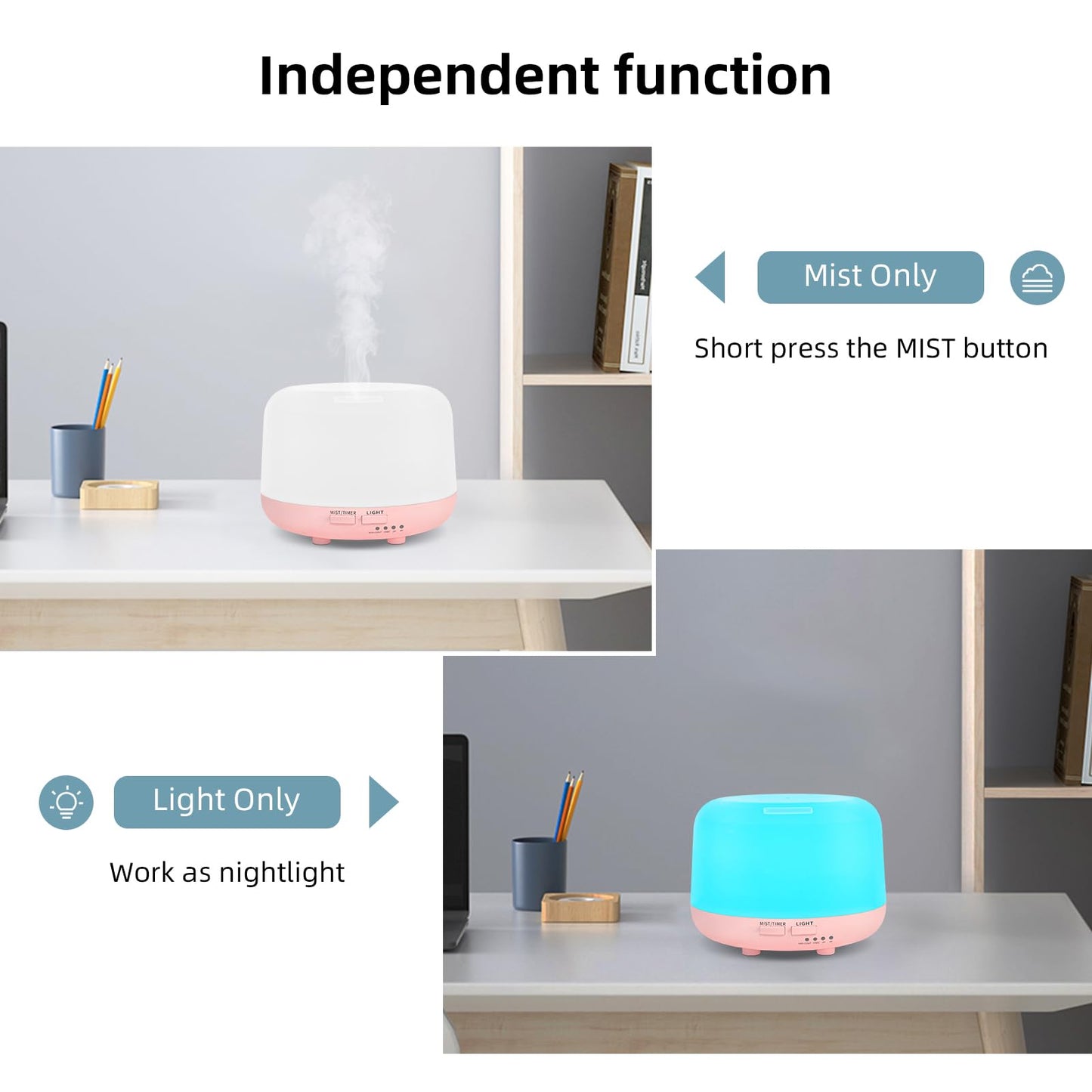 300ML Essential Oil Diffuser with Remote – Pink Ultrasonic Aroma Diffuser