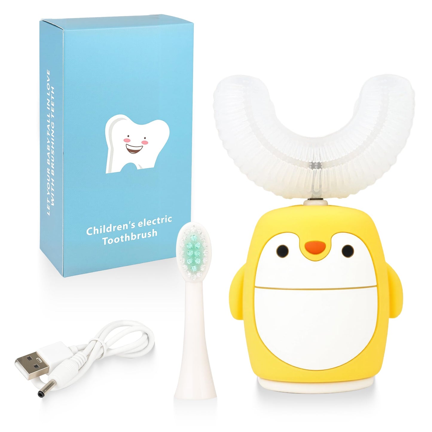 Renaelelife Kids Sonic Toothbrush – U‑Shaped, IPX7, 5 Modes, 360° Cleaning