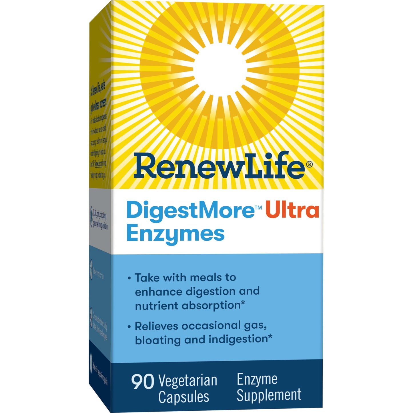 Renew Life DigestMore Ultra Enzymes | Ultra-Strength Plant-Based Digestive Enzymes - 90 Veg Capsules