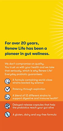 Renew Life Everyday Probiotic Capsules - 30 Count, 15B CFU, Dairy/Soy/Gluten-Free