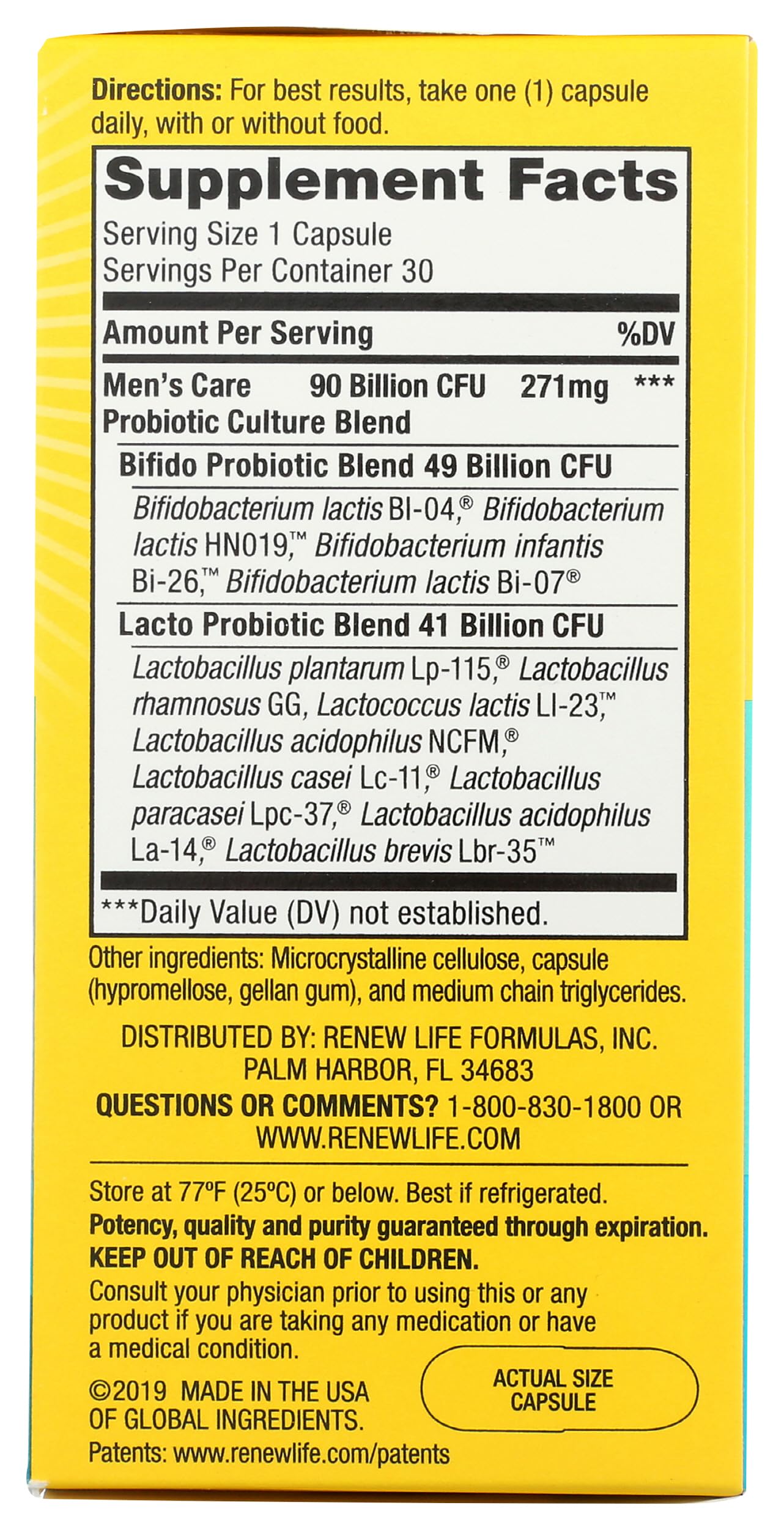 Renew Life Ultimate Flora Men's Care Probiotic, 30 Ct