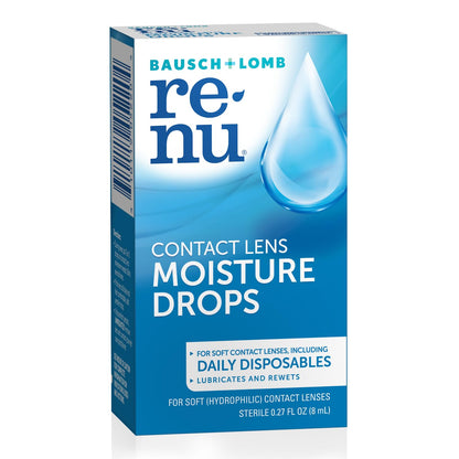 Eye Drops by Renu – Redness Relief & Dry Eyes, Lubricating & Rewetting Drops, 8 mL (Pack of 4)