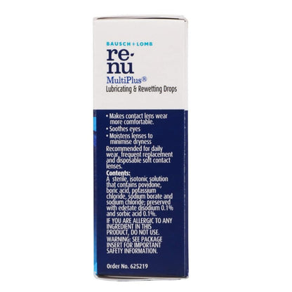 Eye Drops by Renu – Redness Relief & Dry Eyes, Lubricating & Rewetting Drops, 8 mL (Pack of 4)
