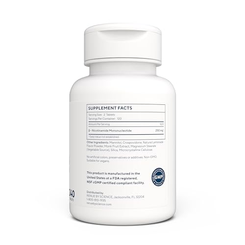 Renue By Science NMN Supplement | 240 Chewable Tablets – 125 mg NMN per Serving | Lemon Flavor | Made in USA | Third-Party Tested