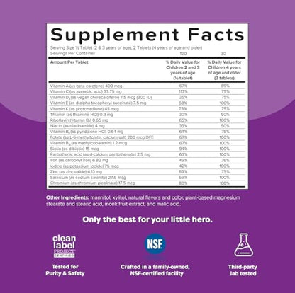 Renzo's Picky Eater Kids Multivitamin with Iron | Sugar-Free Melty Tabs – Cherry Mo' Cherry Flavor