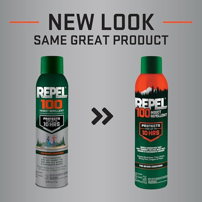 Repel 100 Insect Repellent – 4 oz, 98% DEET, 10-Hour Protection (Aerosol)